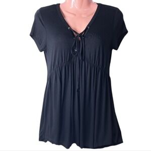 Epsilon Women's Black Peplum Top Size M